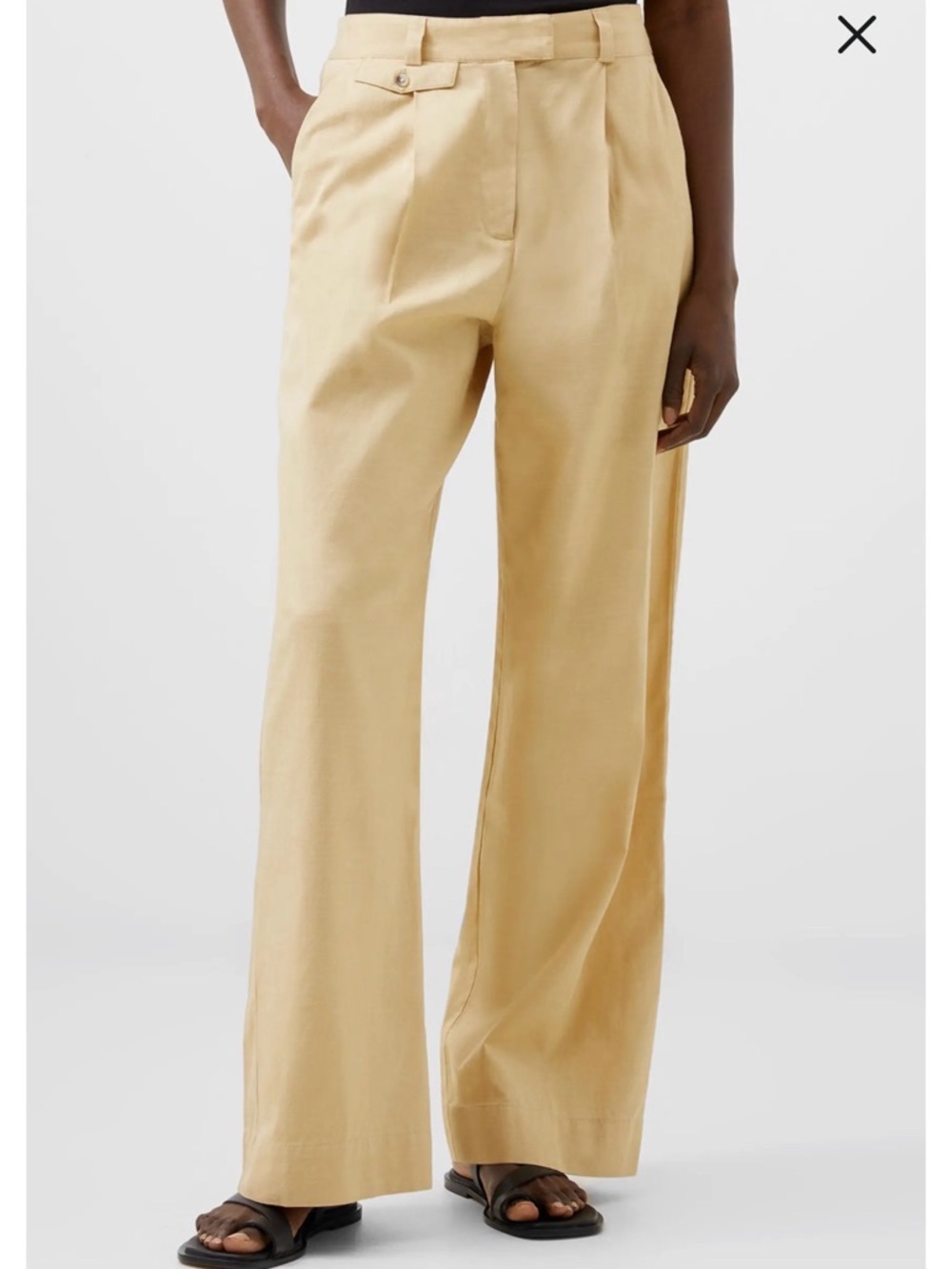 French Connection High Rise Wide Leg Trousers in Biscotti Size 8 New